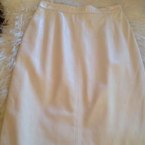 Vintage genuine leather midi skirt